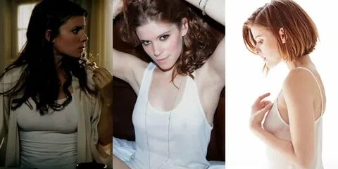 Kate Mara's great nipples really stick out in white undershi