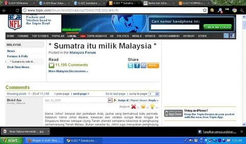 Forum "Sumatera itu Milik Malaysia" Bikin Marah Netter Indon