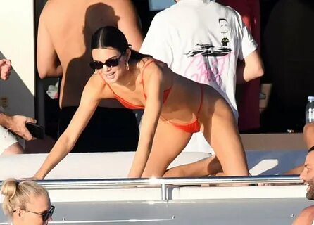 Kendall Jenner - Wearing Red Bikini on a yacht in Miami-12 G