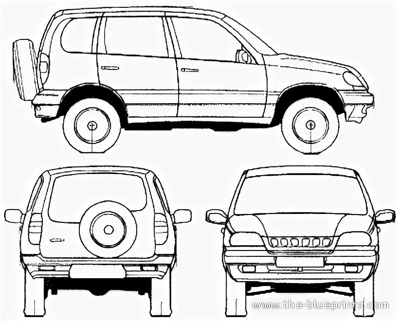 VAZ-2123 Chevrolet Niva - UAZ - drawings, dimensions, pictur