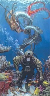 Post-Nuclear Mutant from Outer Space Deep sea diver art, Mer