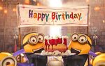 Download wallpapers 4k, Minions, Birthday Party, Despicable 