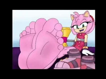 Sonic X Amy Rose And Her Feet Getting Tickled By The Feather