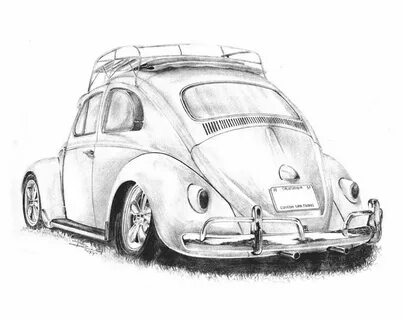 VW Bug drawing in 2020 (With images) Car drawing pencil, Vw 