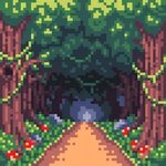 Oc Forest Pathway 64x64 Pixelart All in one Photos