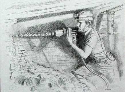 Typical Caol Mining Scene, Pencil sketch by FredSenior on De