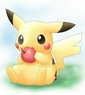 Pikachu eats apple kawaii/cute Cute pokemon, Pikachu, Pikach