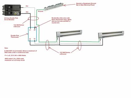 Wiring Diagram for Fahrenheat Electric Baseboard Heater #dia