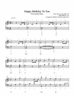 Happy Birthday To You by Mildred J. Hill Piano Sheet Music I