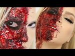 BURNT TWO FACE SFX MAKEUP TUTORIAL HALLOWEEN - YouTube