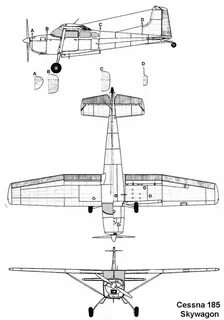 Cessna 185 Blueprint - Download free blueprint for 3D modeli