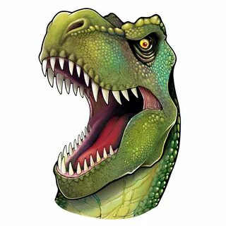 Club Pack of 12 Green and White Dinosaur Face with Razor Sha