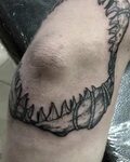 Shark jaw on an elbow Primordial Pain Studio Milano - Tattoo