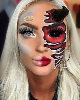 23 Half Face Halloween Makeup Ideas - StayGlam