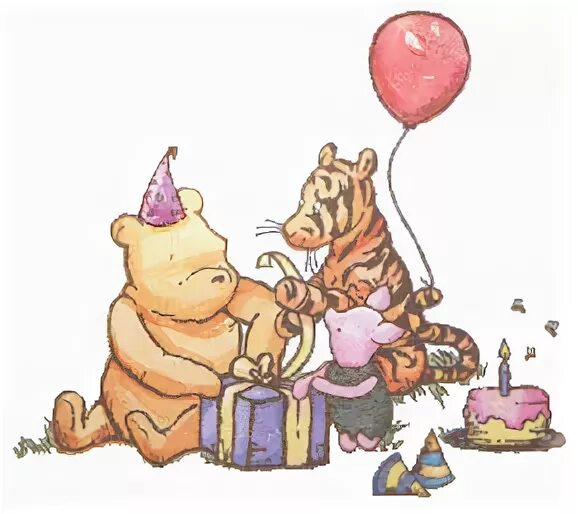 Image result for classic winnie the pooh happy birthday illu