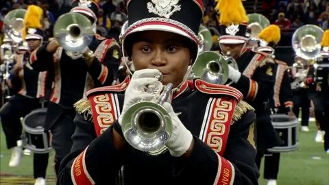 Grambling State Marching Band performs at halftime of Bayou 