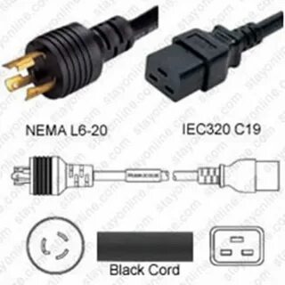 US Netzabel Nema L6-20 zu IEC60320 C19 3.0m 20A 250V 12/3 SJ
