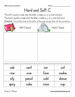 Hard C and Soft C Worksheet Soft g words, G words, Have fun 