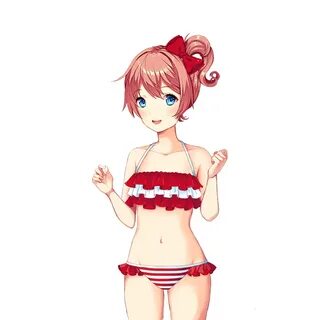 Safebooru - 1girl bikini blue eyes doki doki literature club