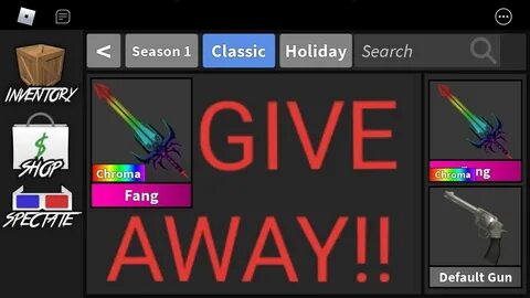 Another giveaway??? (Roblox MM2 Chroma Fang giveaway) - YouT