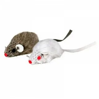 Trixie Набор из 2-х мышей серая, белая мягкая игрушка для ко