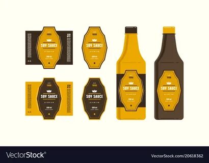 Set of templates label for soy sauce Royalty Free Vector