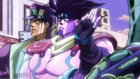 fanart tiny faced jotaro and star platinum stardustcrusaders