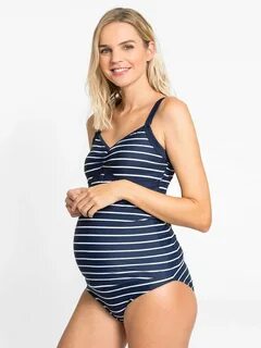 Navy & White Stripe Maternity Tankini Maternity tankini, Nav