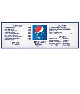 PI1574GLOBE - Pepsi Track Menu Board, Illuminated w/ Blue Fr