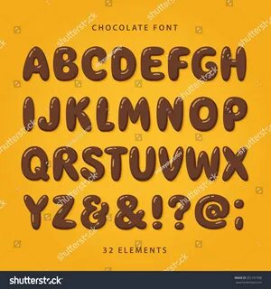 Hot Chocolate Font Uppercase Letters Glint: стоковая векторн