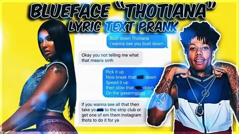 BLUE FACE "THOTIANA" LYRIC TEXT PRANK ON INSTAGRAM MODEL - Y