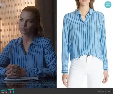 WornOnTV: Chloe’s blue striped shirt on Lucifer Lauren Germa