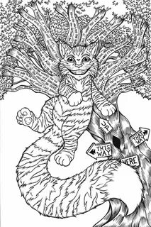 Cheshire Cat Original Linework by TheRealJoshLyman.deviantar