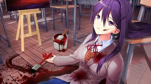 Yuri is such a messy painter. Doki Doki Literature Club Know