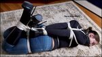 TIED IN HEELS - Rachel Adams Tied in Jeans Black Leather Glo