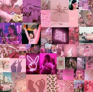 Boujee Baddie Y2k Wall Collage Kit Aesthetic Boujee Pink B2F