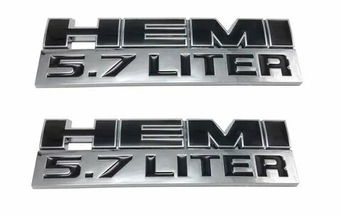 2pcs Black Color HEMI Emblem Decal Badge Sticker Dodge Charg