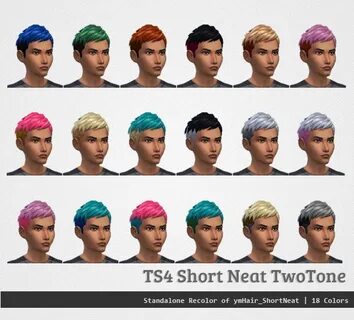 My Sims 4 Blog: Short Neat Two Tone Hair Recolors by E0e0e0e