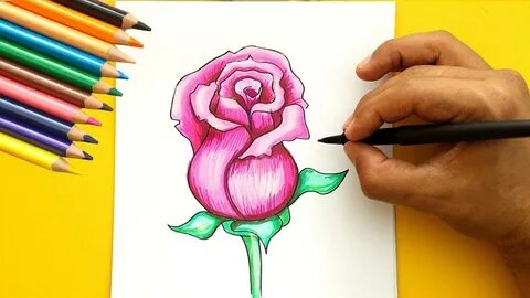 How to draw a Rose - Como Dibujar una Rosa - Dibujos faciles