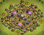 Town Hall 8 Trophy Base With Bomb Tower