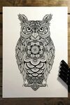Image result for mandala owl tattoo designs Owl tattoo desig