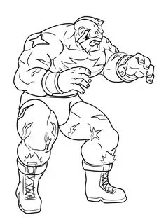 Zangief from Street Fighter Coloring Pages - Coloring Cool