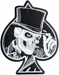 Reaper Top Hat Skull Ace Of Spades Biker Rider Big Xl Embroi