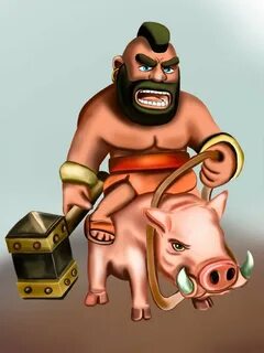Step by Step How to Draw Hog Rider from Clash of the Clans :
