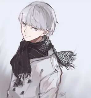 Safebooru - 1boy erm (doubledream) grey eyes grey hair highr