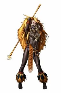 Female Human Tribal Shaman - Pathfinder PFRPG DND D&D 3.5 5E