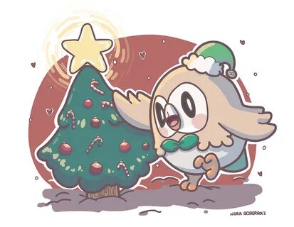 Happy Christmas Rowlet https://nora-illustration.tumblr.com/