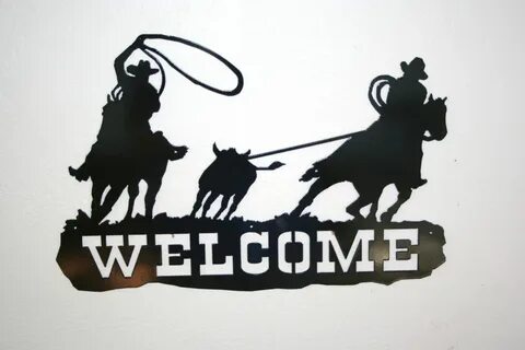 welcome sign team roping will look great on your home or bar