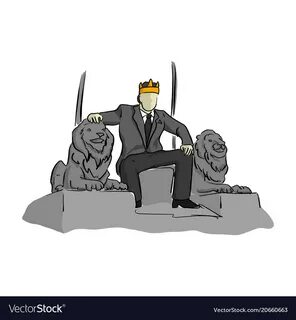 Businessman like a king sitting on throne chair Vector Image