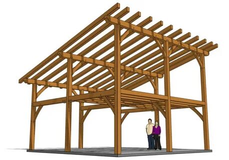 24 × 24 Shed Roof Plan with Loft - Timber Frame HQ